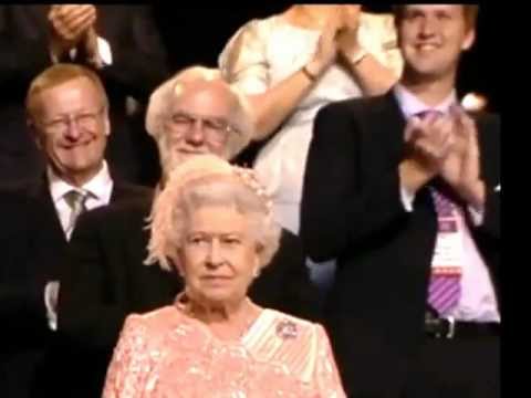 Man Makes Sure He Is Included With The Queen In London 2012 Olympic Ceremony