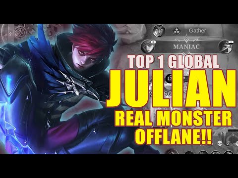 21 Kills + MANIAC!! Julian Real Monster Offlane!! - Build Top 1 Global Julian ~ MLBB