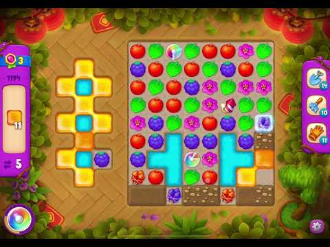 GardenScapes Level 1194 no boosters (13 moves)