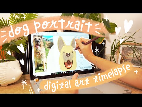 Custom Dog Portrait | Digital Art Timelapse Tutorial