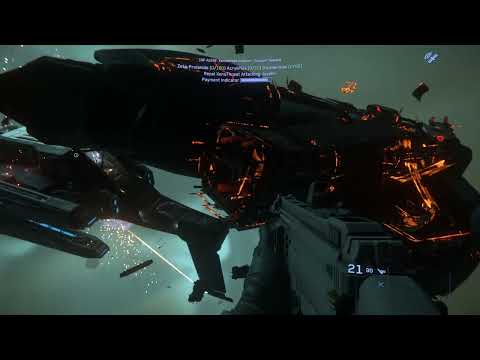 Star Citizen Alpha 3.16.1 PTU Raiding Xenothreat UEE Supply Ship Wreck (FPS Gameplay)