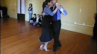 Sebastian Jimenez y Maria Ines- demonstration after class of Milonga, Oporto tango festival 2012