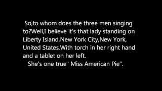 "American Pie" - Don McLean 1971  (2012 Analysis)
