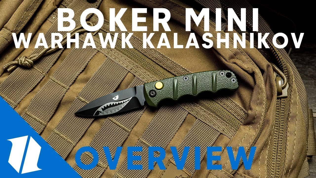 Boker Mini Warhawk Kalashnikov Dagger Automatic Knife Green (2.5" Black D2)