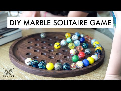 Wooden Solitaire Game Board - Add Your Own Marbles! - House of