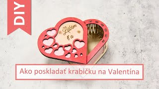 Drevená krabička Srdiečko s vlastným textom 95x99x53mm, 1 ks