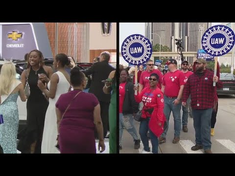 Black ties meet red shirts: Auto Show charity preview held amid UAW strike backdrop