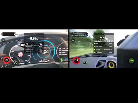 Porsche Taycan Turbo GT weissach vs 1000hp Porsche 911 Turbo s 0-290km/h acceleration
