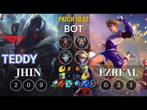 T1 Teddy Jhin vs Ezreal Bot - KR Patch 10.22
