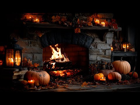 🔥 Halloween Fireplace Hearth Sounds 🎃 Calm Fire with a Touch of Mystery