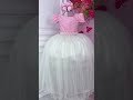 Vestido Infantil Rosa C/ Renda e Saia Off White Damas Longo