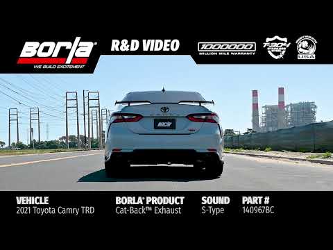 Borla S-Type performance exhaust for Camry TRD with deep no-drone sound clip