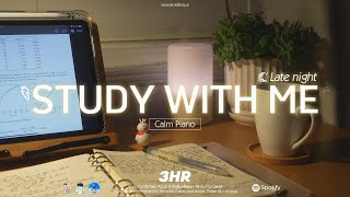 Download lagu 3-HOUR STUDY WITH ME | Calm Piano 🎹, Fire Crackle 🔥 | Pomodoro 50-10 | Late night 🌙 mp3