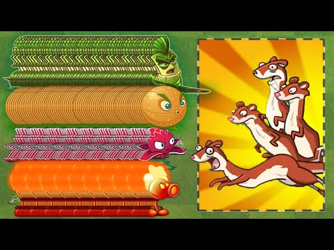 100 Bamboo Spartan & Other Plant Max Level Vs 10 Ice Weasel Zombie Level 30 - PvZ2 Challenge