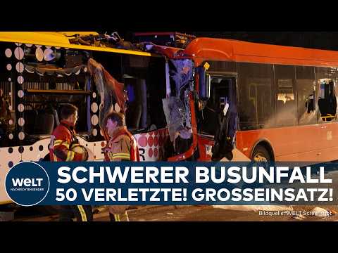 REGENSBURG: Schwerer Busunfall - 50 Verletzte! Zwei Linienbusse prallen ineinander - Ursache unklar!