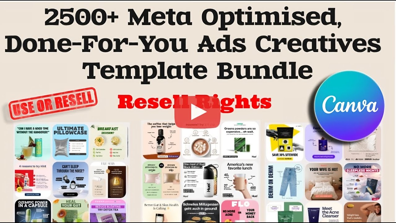 Boost Your Ad Performance with 2,500+ Meta-Optimized Canva Ad Templates Bundle With Resell Rights!