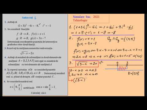 Simulare Bacalaureat  2021 - Matematica - Tehnologic