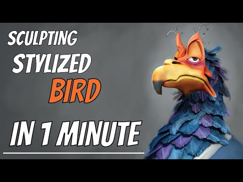 Sculpting Stylized Bird In 1 Minute - #shorts #timelapse #zbrushsculpting