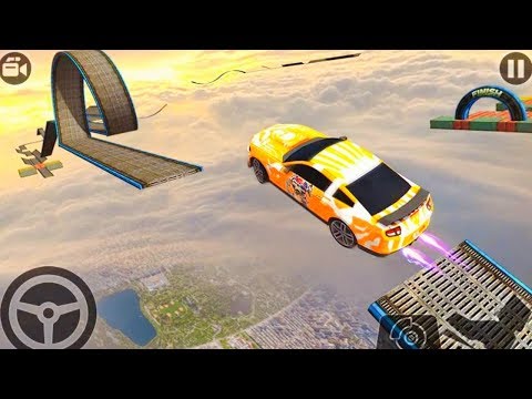 Impossible Stunt Car Tracks 3D Green vs Red Vehicles Driving