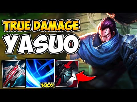 YASUO DEALS TRUE DAMAGE WITH THIS 100% ARMOR PEN BUILD (THIS IS NOT BALANCED)