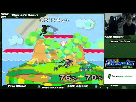 Mass Madness 22 SSBM - Yasu (Black Marth) vs. Zoso (Default Marth) - Melee WSF