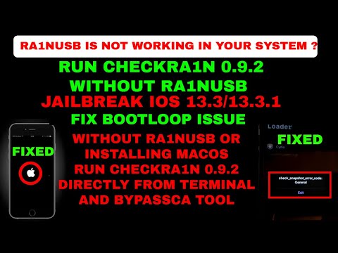 Run checkra1n without ra1nusb|Jailbreak iOS13/12|Fix bootloop ios 13|Fix Cydia check snapshot error