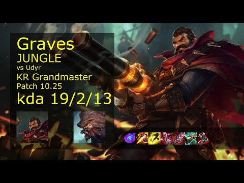 Graves Jungle vs Udyr - KR Grandmaster 19/2/13 Patch 10.25 Gameplay // [롤] 그레이브즈 vs 우디르 정글