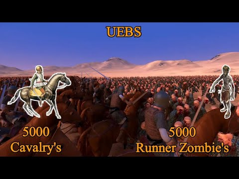5000 Cavalry's vs 5000 Runner Zombie's | Ultimate Epic Battle Simulator |