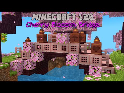 How to Build a Cherry Blossom Bridge | Minecraft 1.20 Build Inspiration