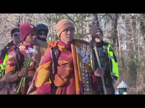 Buddhist monks continue walk through Greensboro on Day 87 of 'Walk for Peace'