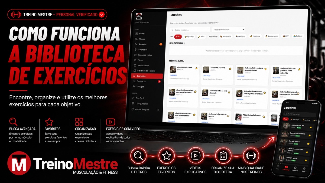 Como funciona a biblioteca de exercícios