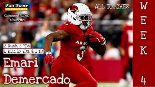 Emari Demercado Week 4 ALL TOUCHES | AZ vs SEA | Emari Demercado Highlights