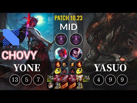 DRX Chovy Yone vs Yasuo Mid - KR Patch 10.23