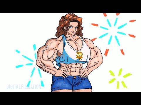 Female Anime Perfect Body - Muscular Lady Amazing Digital Art