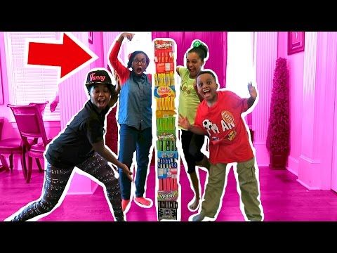INSANE CANDY JENGA TOWER! (EPIC FAIL)