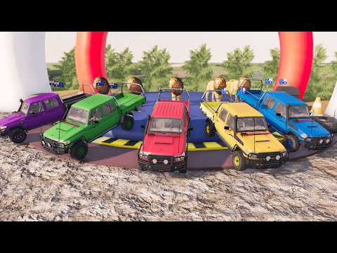 PICKUP CARS MERCEDES AUDI VW DACIA BMW DODGE ADVENTURE RECUE POLICE TRANSPORTING LIONS - FS 22 #2