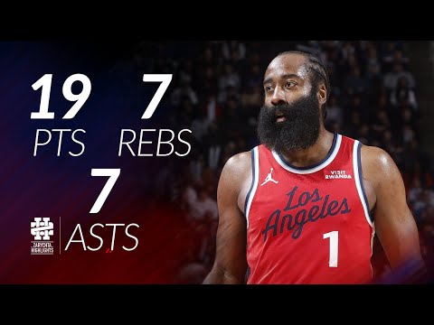 James Harden 19 pts 7 rebs 7 asts vs Pistons 25/26 season