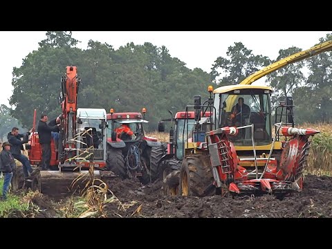 Mais hakselen 2017 | Extreem modderen én vastzitten | Stuck in extreme mud | Sundermeijer | NL.