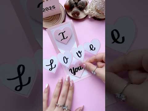 Easy DIY Pop-up Love Card 💗 Cute Handmade Surprise #shorts #halyncalligraphy #diy