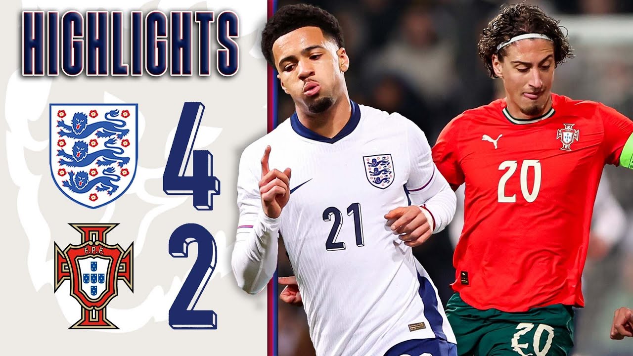 Nwaneri Scores Stunner On First Start! | England U21 4-2 Portugal U21 | Friendly | Highlights