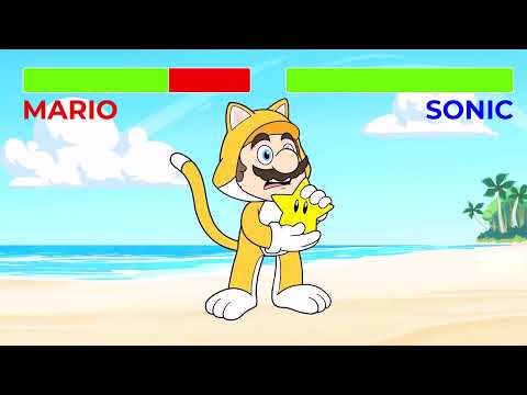 Mario VS Sonic With Healthbars