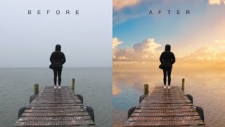 How to Change Overcast Photos into Awesome in Photoshop - Add Sunset to Boring Sky Easily & Quickly