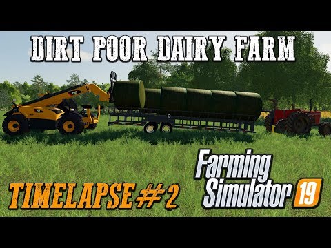 FS19 Dirt poor dairy farm time lapse | #2 Hay field clean-up