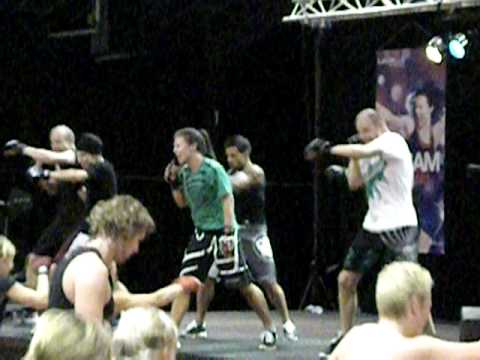 On stage with Program Director Rachael Cohen (Bodycombat)