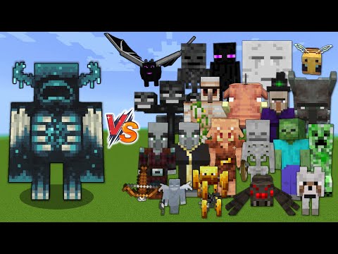 Warden vs Every mob in Minecraft (Java Edition) - Minecraft 1.19 Warden vs All Mobs