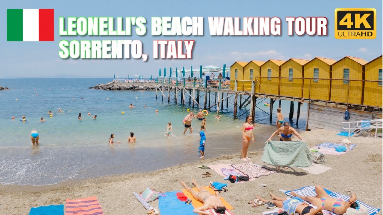 Embark on a journey across the stunning Leonelli's Beach, Sorrento's hidden gem nestled in its heart.