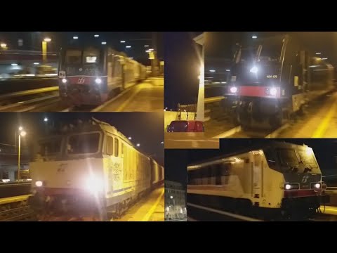 1 ora di orologio in stazione a Cornigliano,con 2 treni merci,super fischi e652 163 + e484 105 Mrce