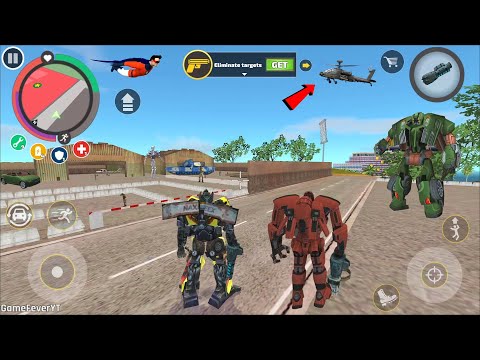 Rope Hero: Vice Town (Optimus Transformer Truck Fight Car Robot) Army vs Robot - Android Gameplay HD