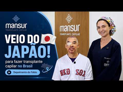 Miniatura do depoimento: Fábio veio do Japão ao Brasil para realizar seu transplante capilar na Mansur, em Juiz de Fora (MG)