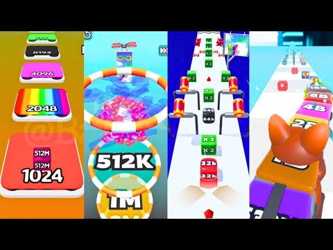 Jelly Run 2048 [Old vs Latest] vs Jelly Tube Run vs Jelly Race | 32Q vs 16i vs 1B vs 16B | HighScore